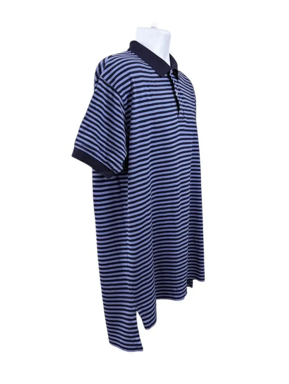 Polo Ralph Lauren Shirt Men's Size XL Blue Striped Short Sleeve Peru Pima Cotton